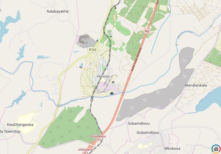 Map location of Felixton